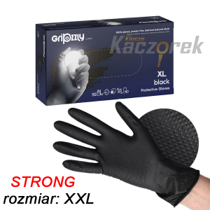 DK 104 - rękawice nitrylowe z gripem - czarne - XXL